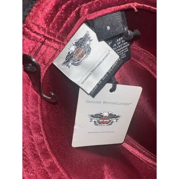 Harley Davidson Black Fedora W/ Sequin Size S 2012 Suede Look‎ NWT